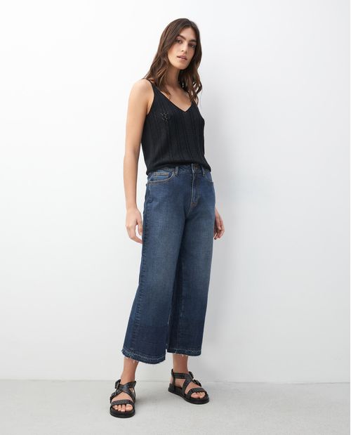 Jean de Mujer Special Fit: Wide Leg Pulse, High Rise Bota Relaxed - Azul Oscuro