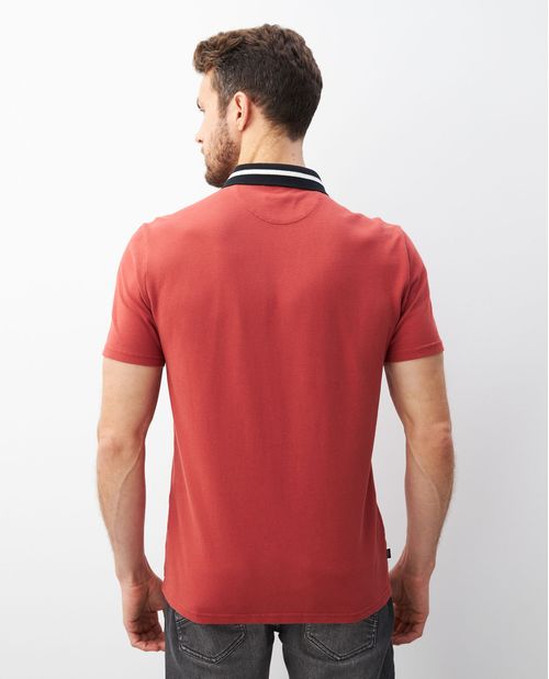 Camiseta de Hombre Tipo Polo, Classic Fit Manga Corta - Bolsillo Ribete