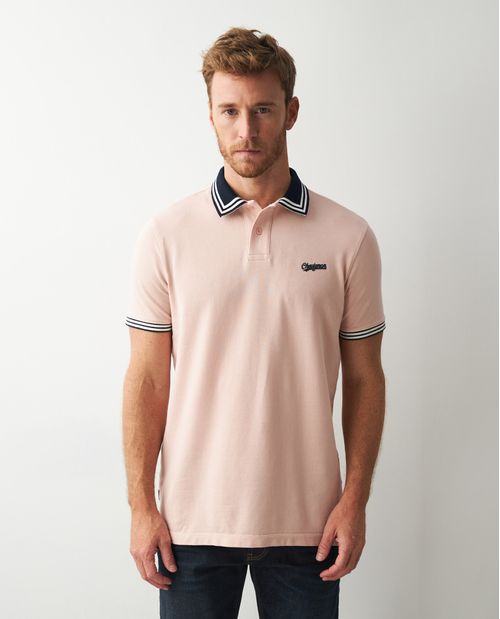 Camiseta de Hombre Tipo Polo, Classic Fit Manga Corta - Tejidos a Rayas