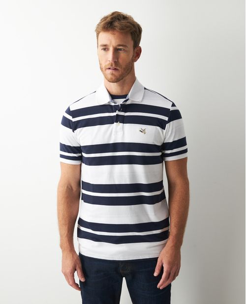 Camiseta de Hombre Tipo Polo, Slim Fit Manga Corta - Rayas