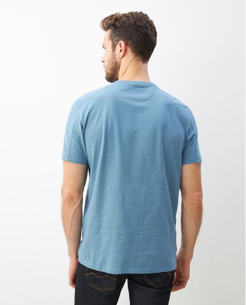 Camiseta de Hombre, Classic Fit Cuello Redondo - Gráfico Técnica Textil