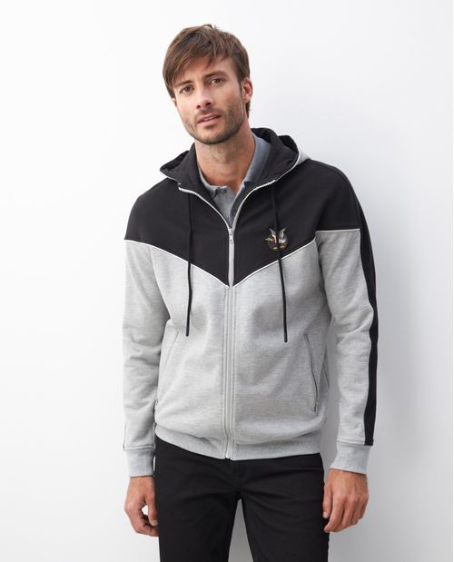 Buzo de Hombre, Abierto Con Capucha - Diseño de Bloques de Color