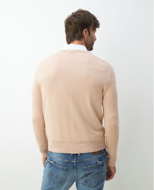 Suéter Tejido de Hombre, Cuello en V - Diseño Básico