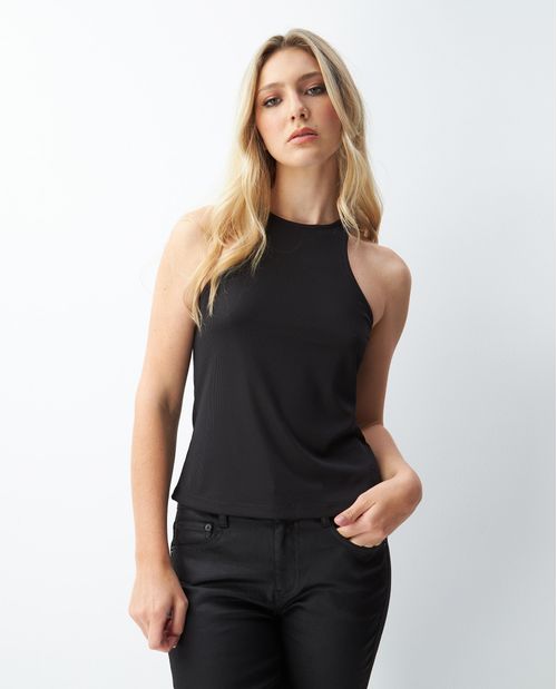 Camiseta Básica de Mujer, Manga Sisa Cuello Redondo - Tank Top