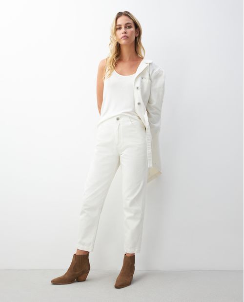Pantalón de Mujer, Mom Fit Tiro Alto, Bota Skinny - Diseño 5 Bolsillos
