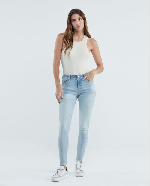 Jean de Mujer High Rise, Cosmo, Bota Skinny - Azul Claro