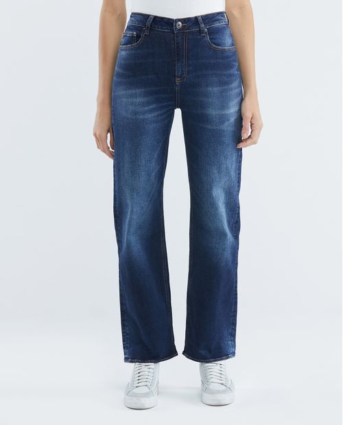 Jean de Mujer Wide Leg, Bota Relaxed - Azul Oscuro