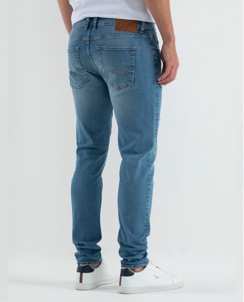 Jean de Hombre Straight Fit, Morrison, Bota Slim - Azul Medio