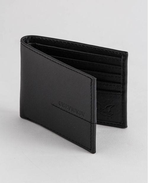 Billetera de Hombre en Cuero Semi Graso, Formato Horizontal Dos Alas