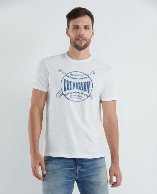 Camiseta Gráfica de Hombre, Slim Fit Cuello Redondo - Estampación Textil