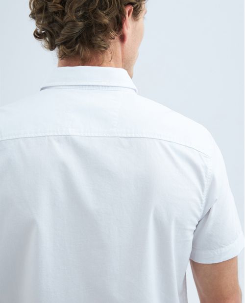 Camisa de Hombre, Slim Fit Manga Corta - Oxford 100% Algodón