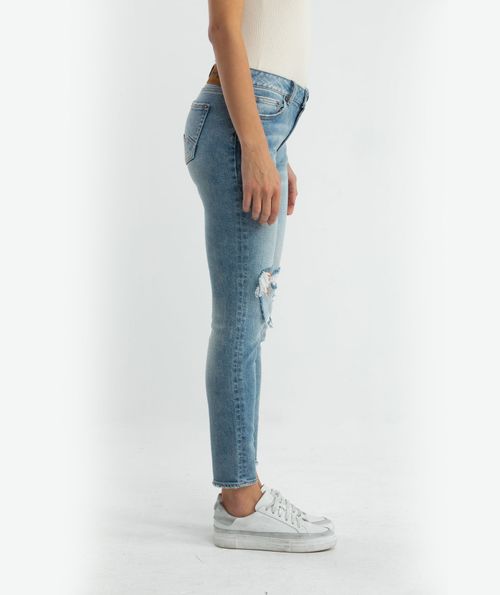 Jean de Mujer High Rise, Cosmo, Bota Skinny - Azul Medio