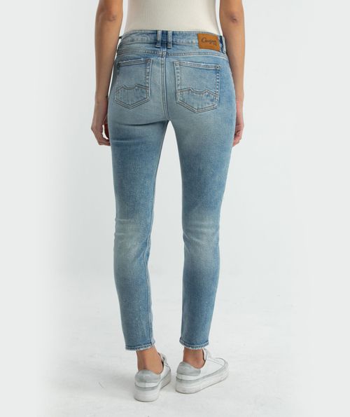 Jean de Mujer High Rise, Cosmo, Bota Skinny - Azul Medio
