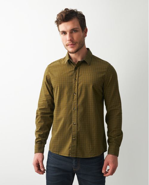 Camisa de Hombre, Slim Fit Manga Larga - Cuadros
