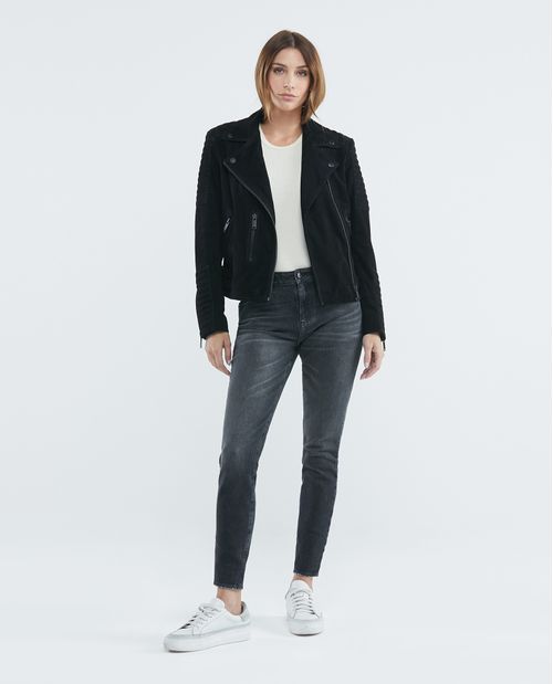 Jean de Mujer High Rise, Cosmo, Bota Skinny - Gris Oscuro