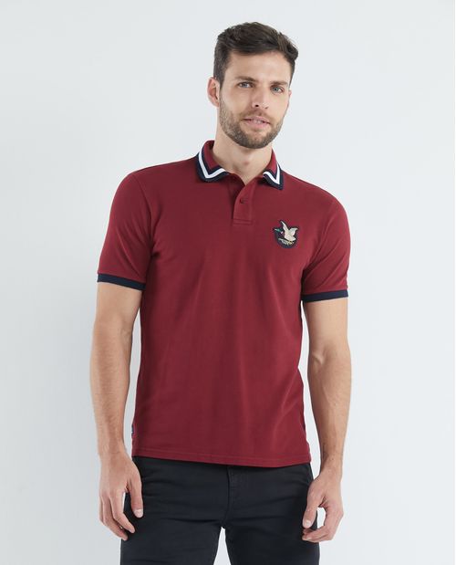 Camiseta de Hombre Tipo Polo, Classic Fit Manga Corta - TOGS Cuello a Rayas