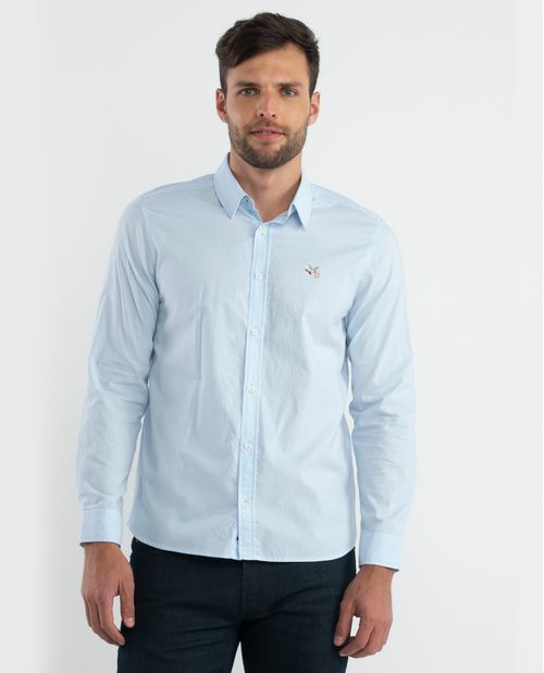 Camisa de Hombre, Slim Fit Manga Larga - 100% Algodón Oxford
