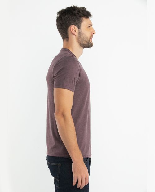 Camiseta de Hombre, Slim Fit Cuello Redondo - Fondo Entero Efecto Jaspe