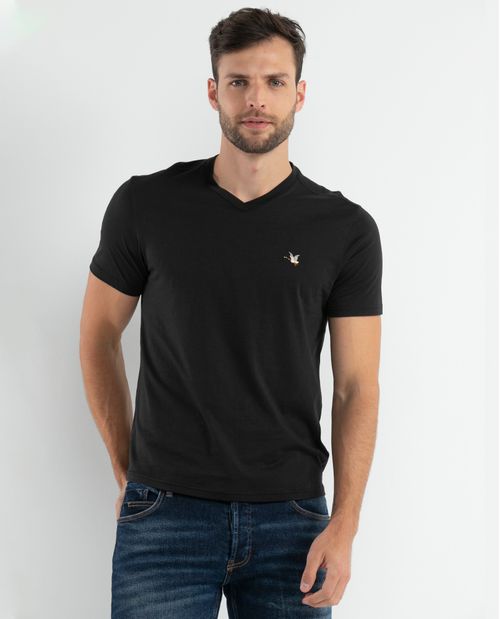 Camiseta de Hombre, Slim Fit Cuello en V - Algodón Pima