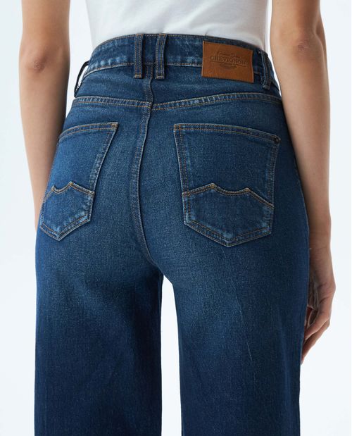 Jean de Mujer Wide Leg, Bota Relaxed - Azul Oscuro
