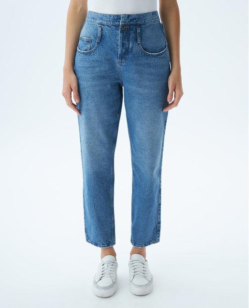 Jean de Mujer Mom Fit, Boot Cut - Azul Medio