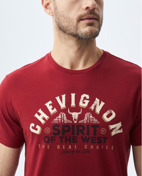 Camiseta Gráfica de Hombre, Slim Fit Cuello Redondo - Estampación Textil
