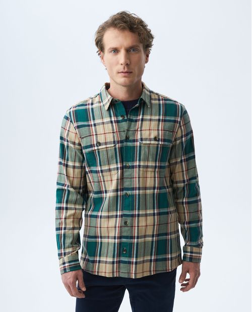 Camisa de Hombre, Classic Fit Manga Larga - Cuadros