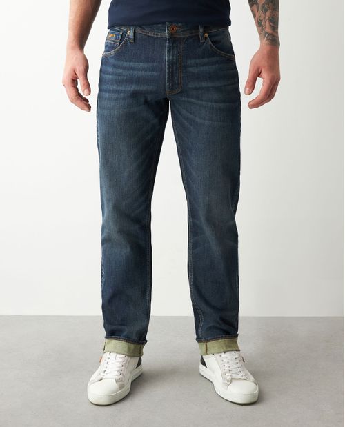 Jean de Hombre Straight Fit, Morrison, Boot Cut- Azul Oscuro Raw Denim