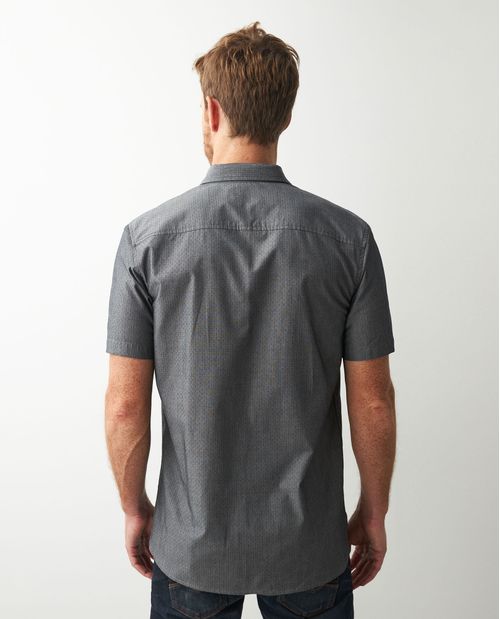 Camisa de Hombre, Slim Fit Manga Corta - Dobby 100% Algodón
