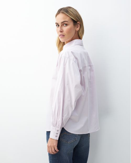 Camisa de Mujer, Silueta Recta Manga Larga - Diseño Oversized