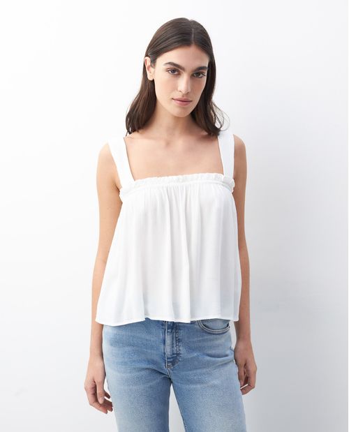 Camisa de Mujer, Silueta Línea A Escote Cuadrado - Fondo Entero con Textura Craquelada