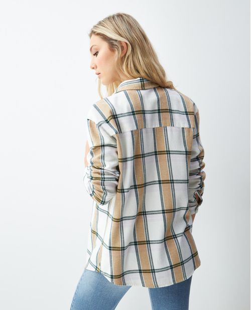 Camisa de Mujer, Manga Larga Cuello Camisero - Tipo Overshirt
