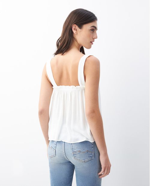 Camisa de Mujer, Silueta Línea A Escote Cuadrado - Fondo Entero con Textura Craquelada