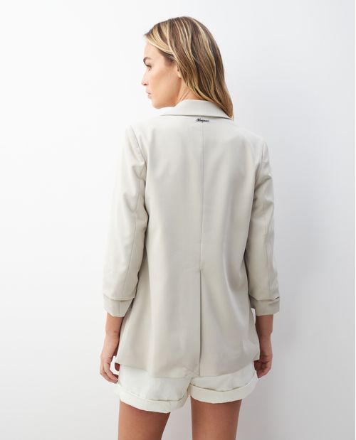 Blazer de Mujer, Tipo Boyfit Oversized Fit- Manga Recogida