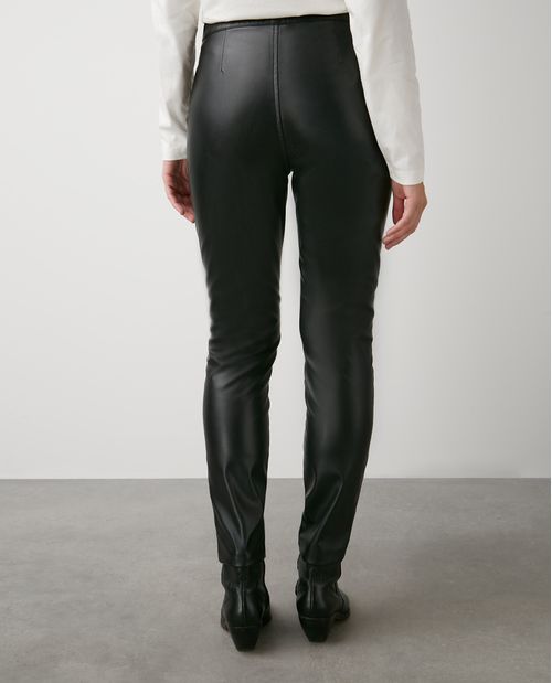 Pantalón de Mujer, Skinny Fit Tiro Alto Bota Ajustada - Diseño Tipo Cuero