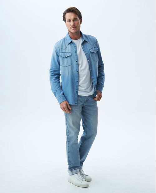 Jean de Hombre, Relaxed, Revenge, Fit Bota Relaxed - Azul Claro