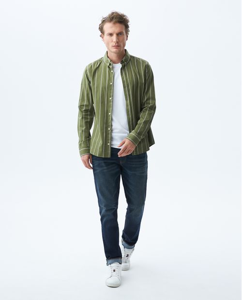Camisa de Hombre, Slim Fit Manga Corta - Rayas