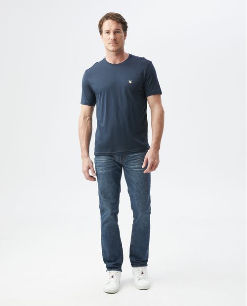 Camiseta Básica de Hombre, Slim Fit Cuello Redondo - Algodón Pima