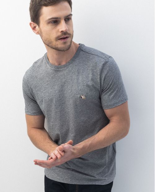 Camiseta Básica de Hombre, Slim Fit Cuello Redondo - Algodón Pima