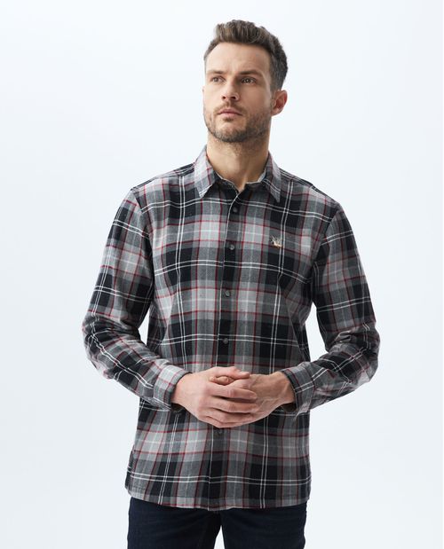 Camisa de Hombre, Classic Fit Manga Corta - Cuadros