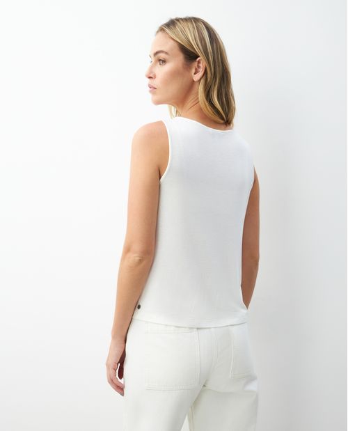 Camiseta de Mujer, Manga Sisa Escote Redondo Profunda - Diseño Tipo Tank