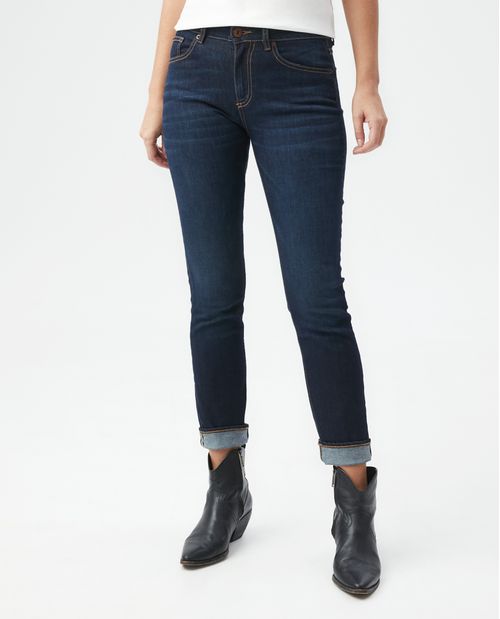 Jean de Mujer Cosmo Pulse, High Rise Bota Recta - Azul Oscuro