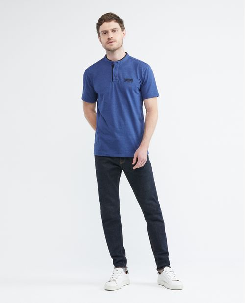 Camiseta de Hombre Tipo Polo, Slim Fit Manga Corta - Cuello Nerú