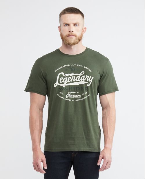 Camiseta Gráfica de Hombre, Classic Fit Cuello Redondo - Estampación Textil