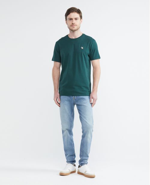 Camiseta Básica de Hombre, Slim Fit Cuello Redondo - 100% Algodón