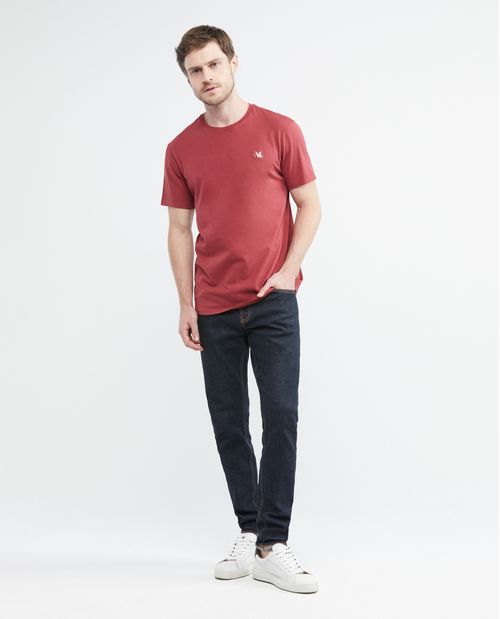 Camiseta Básica de Hombre, Slim Fit Cuello Redondo - 100% Algodón