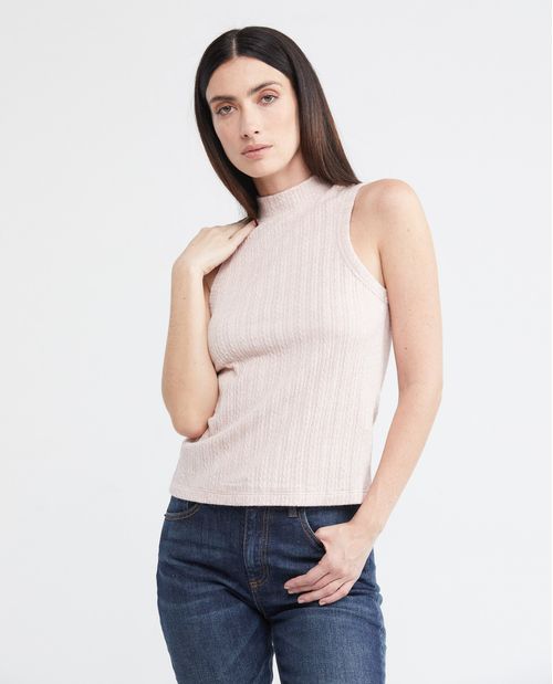 Camiseta de Mujer, Manga Sisa Cuello Tortuga - Tipo Tank