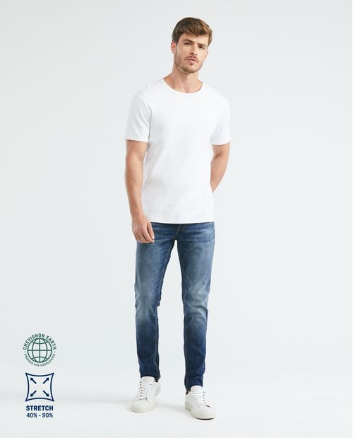 Jean de Hombre Super Slim Fit, Rider, Bota Super Slim - Azul Oscuro Earth