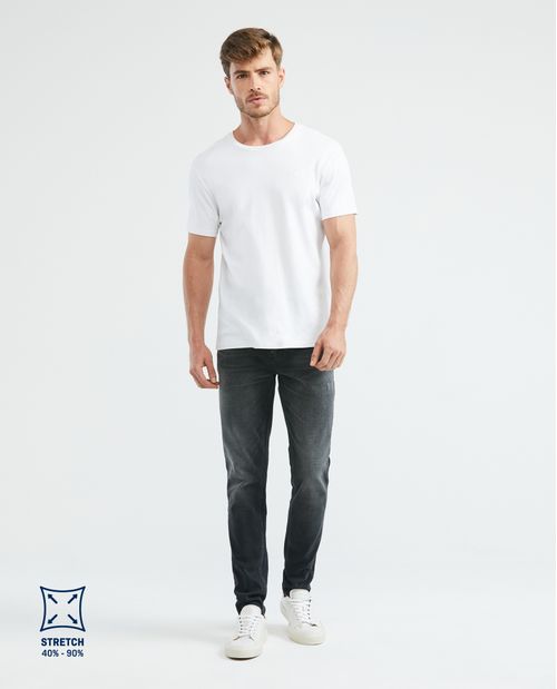 Jean de Hombre Super Slim Fit, Rider, Bota Super Slim - Gris Oscuro