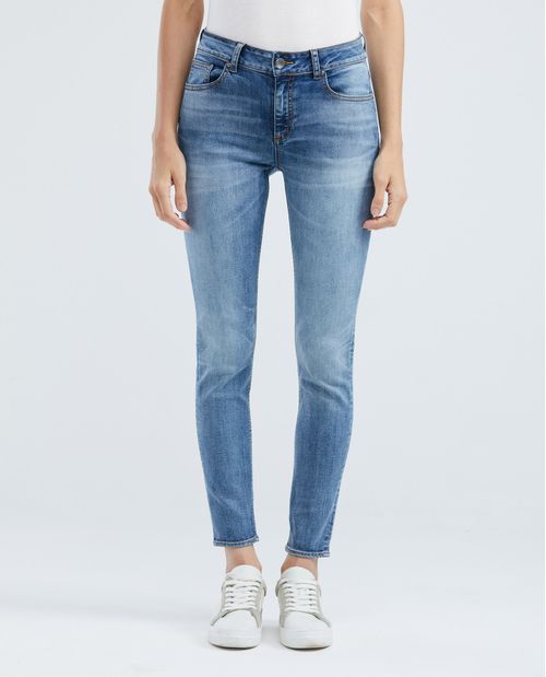 Jean de Mujer High Rise, Cosmo, Bota Skinny - Azul Medio